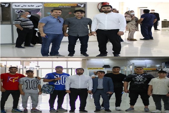 ساعاتی پیش در فرودگاه بین المللی اهواز و با حضور مسئولین هیئت کشتی خوزستان :